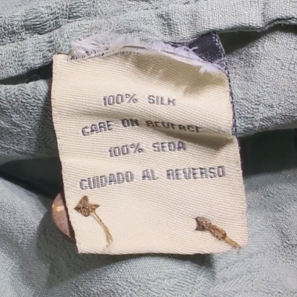 Solitude Light Green XL Silk Hawaiian Shirt